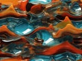 abstract background of blue and orange paint in water Royalty Free Stock Photo