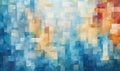 Abstract background with blue, orange and red squares. illustration. Royalty Free Stock Photo