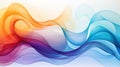 Abstract background with blue and orange wave lines. Vector illustration. Generative AI Royalty Free Stock Photo
