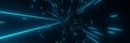 Abstract background Blue Particle explosion Shock waves panorama 3d rendering