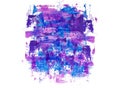 Abstract background of blue and purple brush strokes. Lilac blue acrylic background.