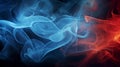 abstract background of blue and red colored smoke curves and wave pattern Royalty Free Stock Photo