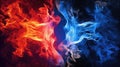 Abstract background of blue and red fire on a black background Royalty Free Stock Photo