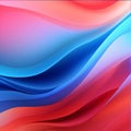Abstract background with blue, red and pink waves. Vector illustration