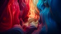 An abstract background with blue and red swirls, Generative AI