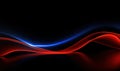 abstract background with blue and red waves on a black background. Royalty Free Stock Photo