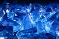 Abstract background of blue shining crystals with refraction of light Royalty Free Stock Photo