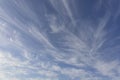 Abstract background of blue sky with cirrus clouds Royalty Free Stock Photo