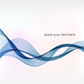 Abstract background with blue smoke wave Royalty Free Stock Photo
