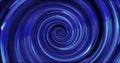 Abstract background with blue swirling funnel or swirl spiral made of bright shiny metal with glow effect. Screensaver beautiful Royalty Free Stock Photo