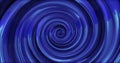 Abstract background with blue swirling funnel or swirl spiral made of bright shiny metal with glow effect. Screensaver beautiful Royalty Free Stock Photo