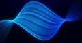 Abstract background of blue swirling neon lines, bright colored wavy background