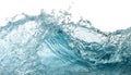 Abstract background with blue water waves, splashes and drops isolated on transparent background. Royalty Free Stock Photo