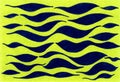 Abstract background of blue wavy stripes on a light green background. Printmaking style.