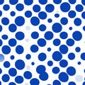 Abstract background with blue and white circles. Seamless pattern. Generative AI Royalty Free Stock Photo