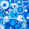 abstract background of blue and white circular with different circles in them