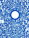 abstract background of blue and white circular with different circles in them