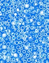 abstract background of blue and white circular with different circles in them