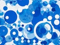 abstract background of blue and white circular with different circles in them