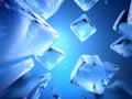 abstract background of blue and white ice cubes, AI Generated Royalty Free Stock Photo