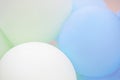 abstract background of blue white and lime balloons