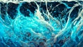 Abstract background blue and white liquid A mixture of colors, waves and curls