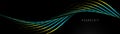 Abstract background with blue and yellow color glowing geometric wavy spiral lines particle. Modern minimal trendy shiny lines