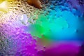 Abstract background. Abstract blur image of colored soft spots of gradients and glare through wet glass. Texture of water drops on Royalty Free Stock Photo