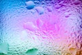 Abstract background. Abstract blur image of colored soft spots and gradients through wet glass. Texture of water drops on frozen Royalty Free Stock Photo