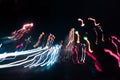 Abstract background blurred colored marks from fast moving cars night Royalty Free Stock Photo