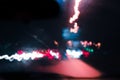 Abstract background blurred colored marks from fast moving cars night Royalty Free Stock Photo