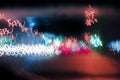 Abstract background blurred colored marks from fast moving cars night Royalty Free Stock Photo