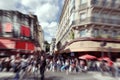 Abstract background. Blurred crowd in Paris - radial zoom blur Royalty Free Stock Photo