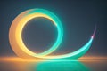 Abstract background with blurred magic neon light curved lines, generative ai Royalty Free Stock Photo