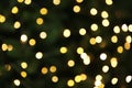 Abstract background with blurred yellow Christmas lights Royalty Free Stock Photo