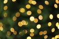 Abstract background with blurred yellow Christmas lights Royalty Free Stock Photo