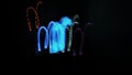 Abstract background of Blurry colorful of motions light painting