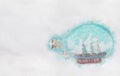 Abstract background of boat in the bottle. Colorful Pencil sketch painting style. Royalty Free Stock Photo