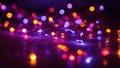 abstract background with bokeh lightning colorful lights scattered on a dark surface, creating a festive and dazzling effect Royalty Free Stock Photo