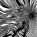 abstract BACKGROUND, Bold rough brushstrokes, wavy lines, dashes. Hand drawn black ink illustration, abstract background.