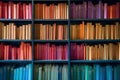 abstract background with bookshelves, Beautiful colorful rainbow books