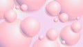 Abstract background with bouncing pink 3d spheres Royalty Free Stock Photo
