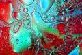 Abstract background in bright colors with oily drops