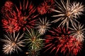 Abstract background, bright explosions fireworks black background