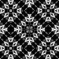 White-and-black pattern on a black background. Unique ornament. Abstract bright background. Royalty Free Stock Photo