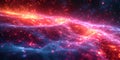 Abstract background with bright luminous particles that form a beautiful galactic star sys