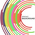 Abstract background with bright rainbow colorful lines. Colored circles with place for your text Royalty Free Stock Photo