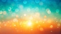Abstract background of bright and vivid bokeh lights in warm and cool tones. Generative AI