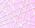 Abstract background, broken white lines of a labyrinth on a pale pink background. Royalty Free Stock Photo