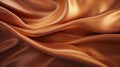 Abstract background of brown satin or silk fabric. 3d render illustration Generative AI Royalty Free Stock Photo